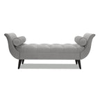 Banc capitonné en velours gris opale, 2 places