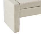Banc de rangement capitonné crème avec couvercle à fermeture douce, 1 place
