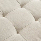 Banc de rangement capitonné crème avec couvercle à fermeture douce, 1 place