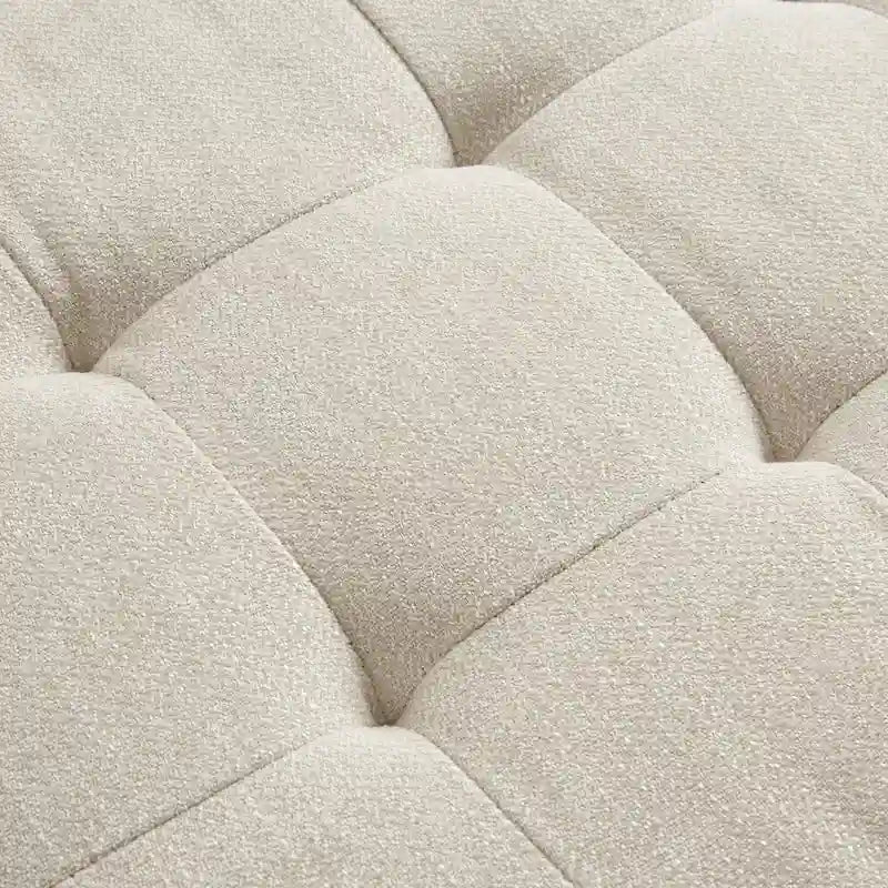 Banc de rangement capitonné crème avec couvercle à fermeture douce, 1 place