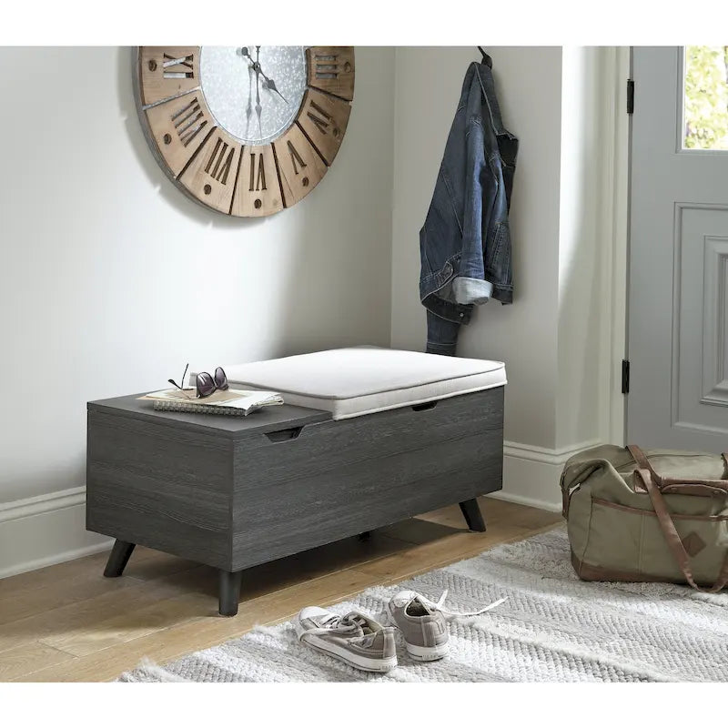 Banc de rangement beige – 39 larg. x 19 prof. x 17 haut., 1 place