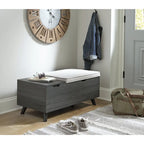Banc de rangement beige – 39 larg. x 19 prof. x 17 haut., 1 place