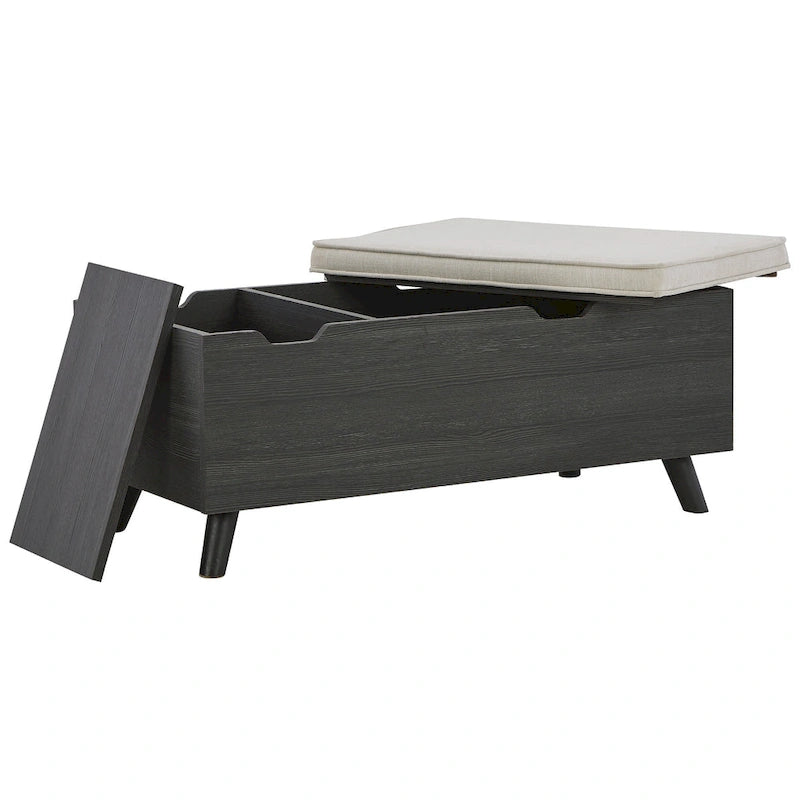 Banc de rangement beige – 39 larg. x 19 prof. x 17 haut., 1 place