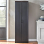 Armoire de cuisine 2 portes noire / noyer / blanche pour une personne
