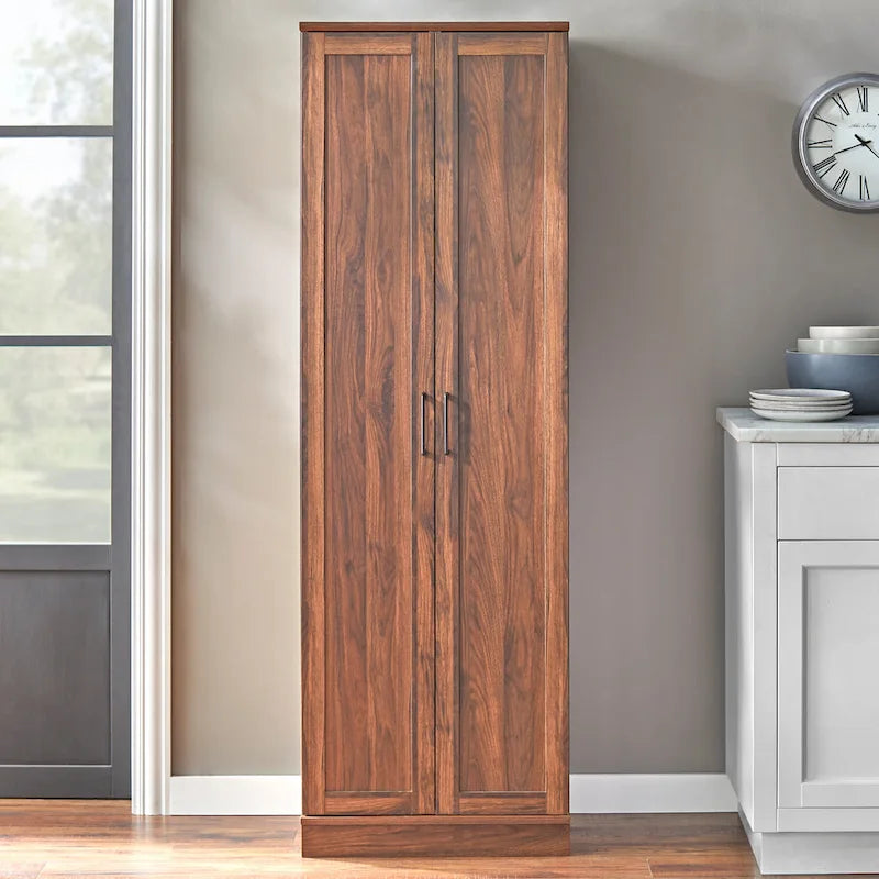 Armoire de cuisine 2 portes noire / noyer / blanche pour une personne