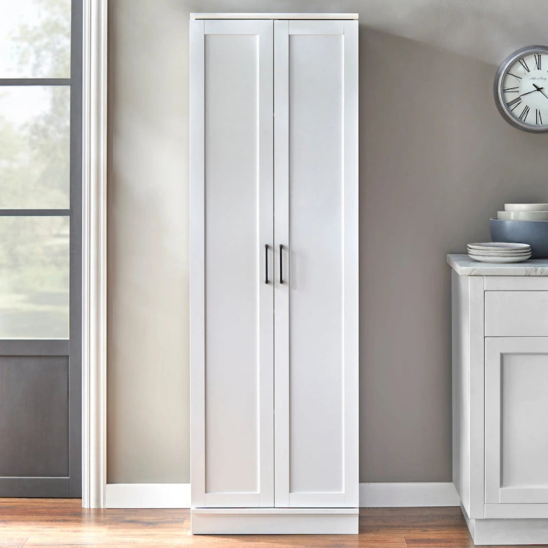 Armoire de cuisine 2 portes noire / noyer / blanche pour une personne