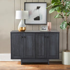 Meuble de rangement 2 portes, 119 cm — Chêne beige / Gris foncé / Gris vieilli, montage à 1 personne