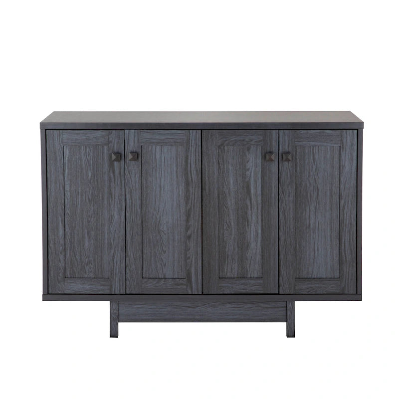Meuble de rangement 2 portes, 119 cm — Chêne beige / Gris foncé / Gris vieilli, montage à 1 personne