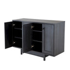 Meuble de rangement 2 portes, 119 cm — Chêne beige / Gris foncé / Gris vieilli, montage à 1 personne