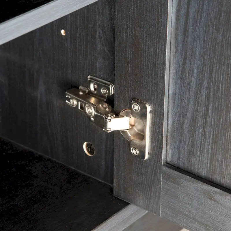 Meuble de rangement 2 portes, 119 cm — Chêne beige / Gris foncé / Gris vieilli, montage à 1 personne