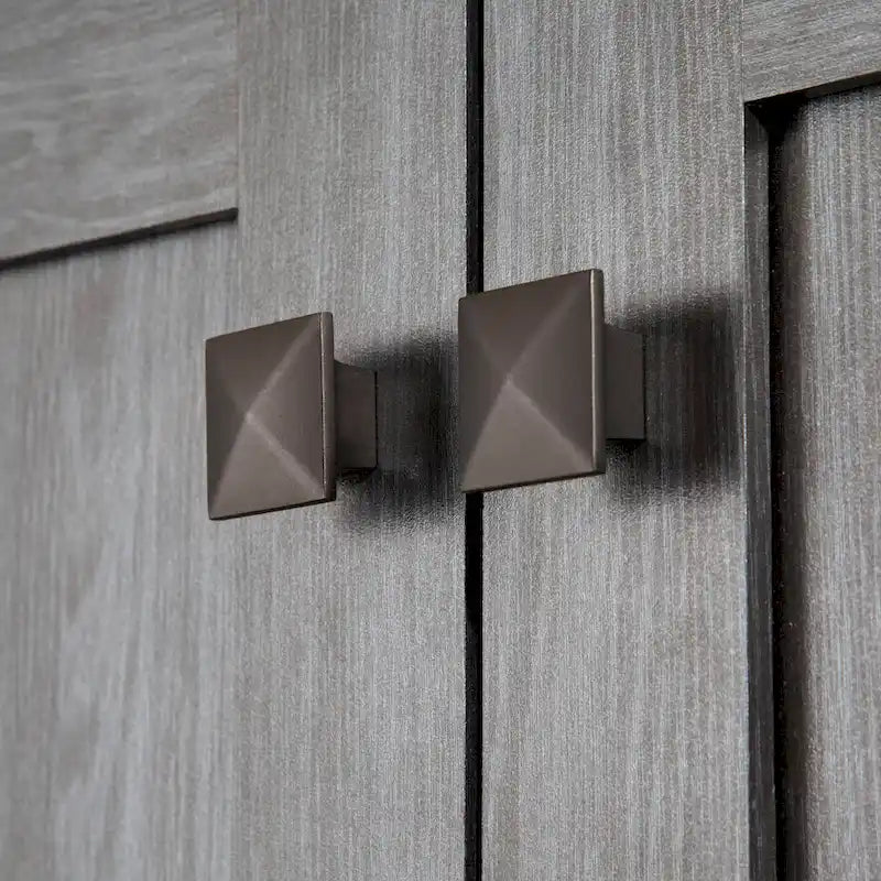 Meuble de rangement 2 portes, 119 cm — Chêne beige / Gris foncé / Gris vieilli, montage à 1 personne