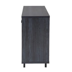 Meuble de rangement 2 portes, 119 cm — Chêne beige / Gris foncé / Gris vieilli, montage à 1 personne