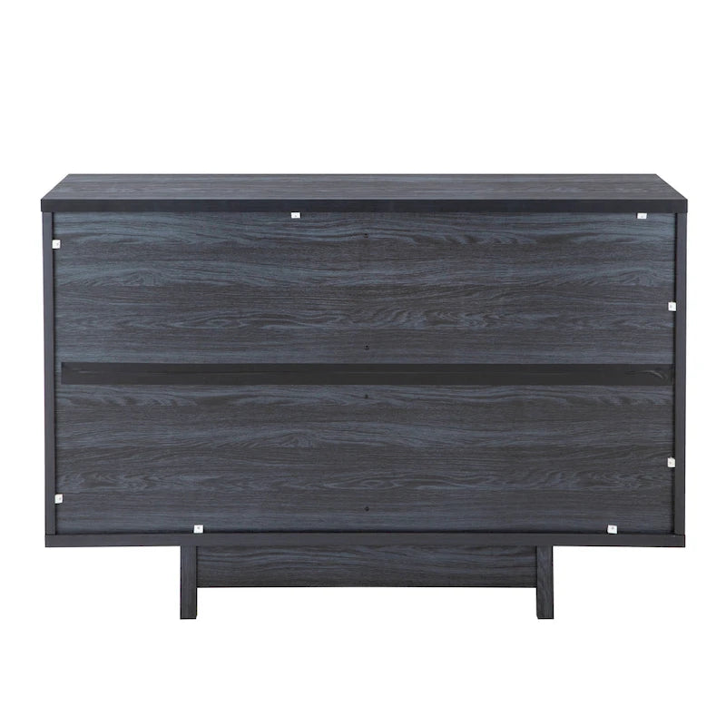 Meuble de rangement 2 portes, 119 cm — Chêne beige / Gris foncé / Gris vieilli, montage à 1 personne