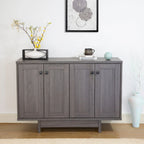 Meuble de rangement 2 portes, 119 cm — Chêne beige / Gris foncé / Gris vieilli, montage à 1 personne