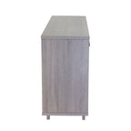 Meuble de rangement 2 portes, 119 cm — Chêne beige / Gris foncé / Gris vieilli, montage à 1 personne