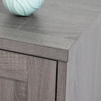Meuble de rangement 2 portes, 119 cm — Chêne beige / Gris foncé / Gris vieilli, montage à 1 personne