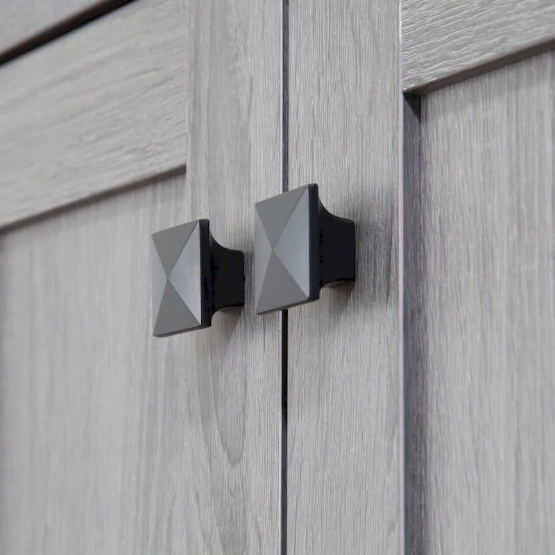 Meuble de rangement 2 portes, 119 cm — Chêne beige / Gris foncé / Gris vieilli, montage à 1 personne