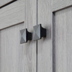 Meuble de rangement 2 portes, 119 cm — Chêne beige / Gris foncé / Gris vieilli, montage à 1 personne