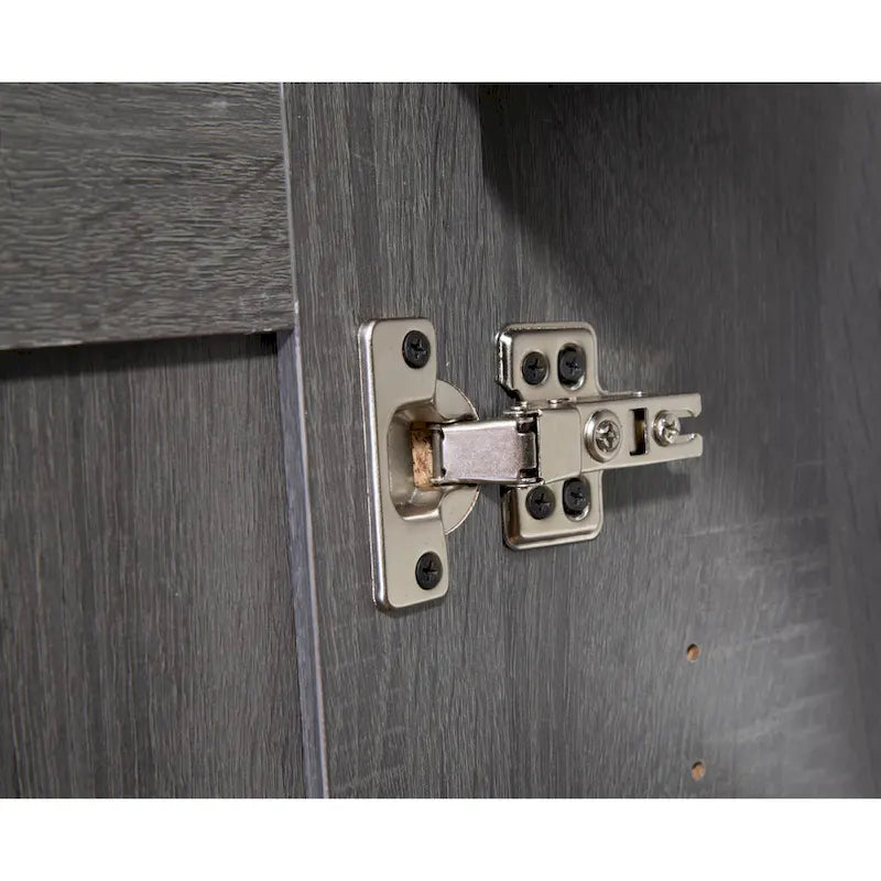 Meuble de rangement 2 portes, 119 cm — Chêne beige / Gris foncé / Gris vieilli, montage à 1 personne
