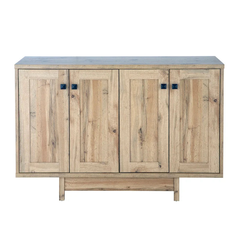 Meuble de rangement 2 portes, 119 cm — Chêne beige / Gris foncé / Gris vieilli, montage à 1 personne