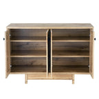 Meuble de rangement 2 portes, 119 cm — Chêne beige / Gris foncé / Gris vieilli, montage à 1 personne