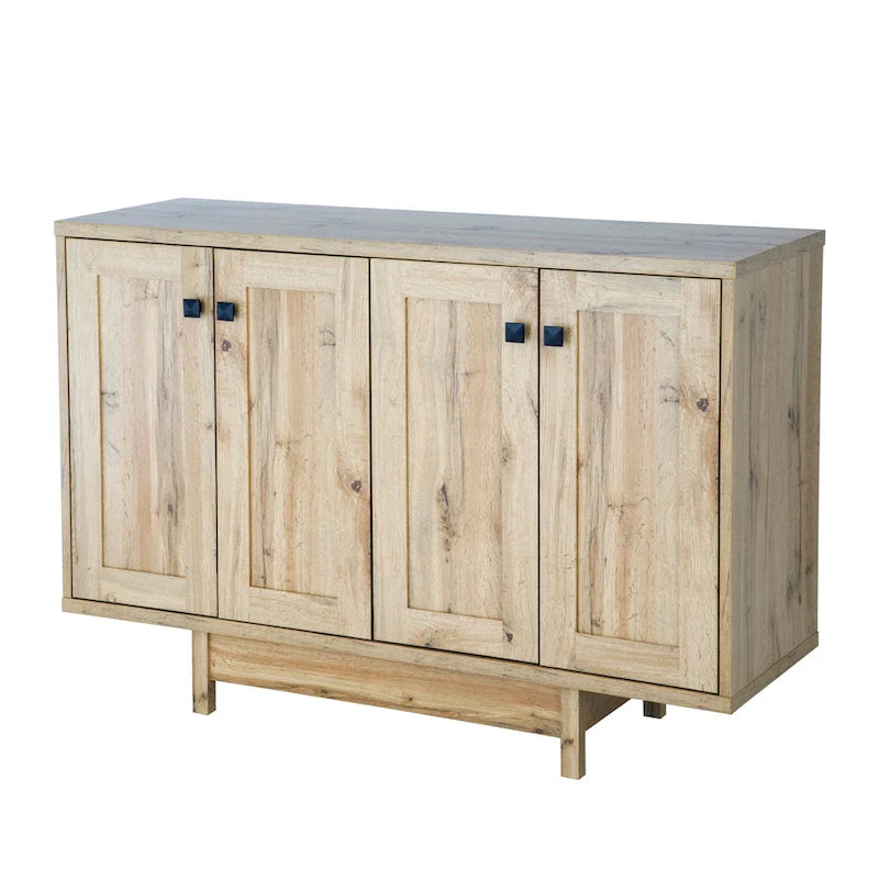 Meuble de rangement 2 portes, 119 cm — Chêne beige / Gris foncé / Gris vieilli, montage à 1 personne