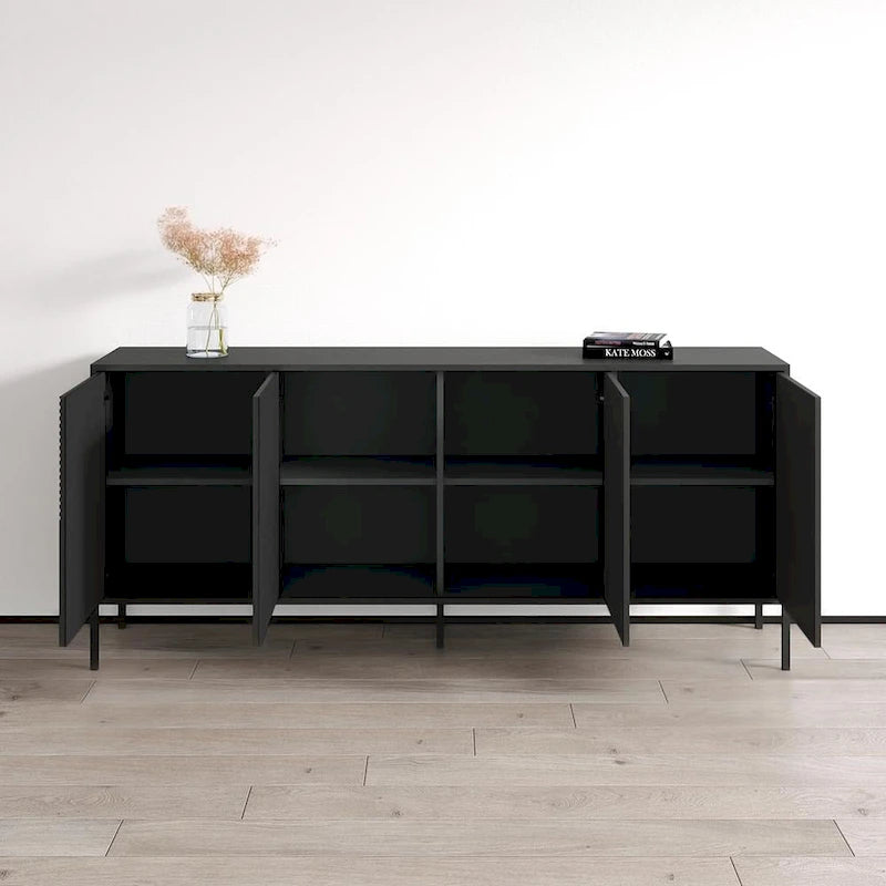 Buffet/Bahut mat – Teck/Cachemire, Cachemire et noir – 3 portes