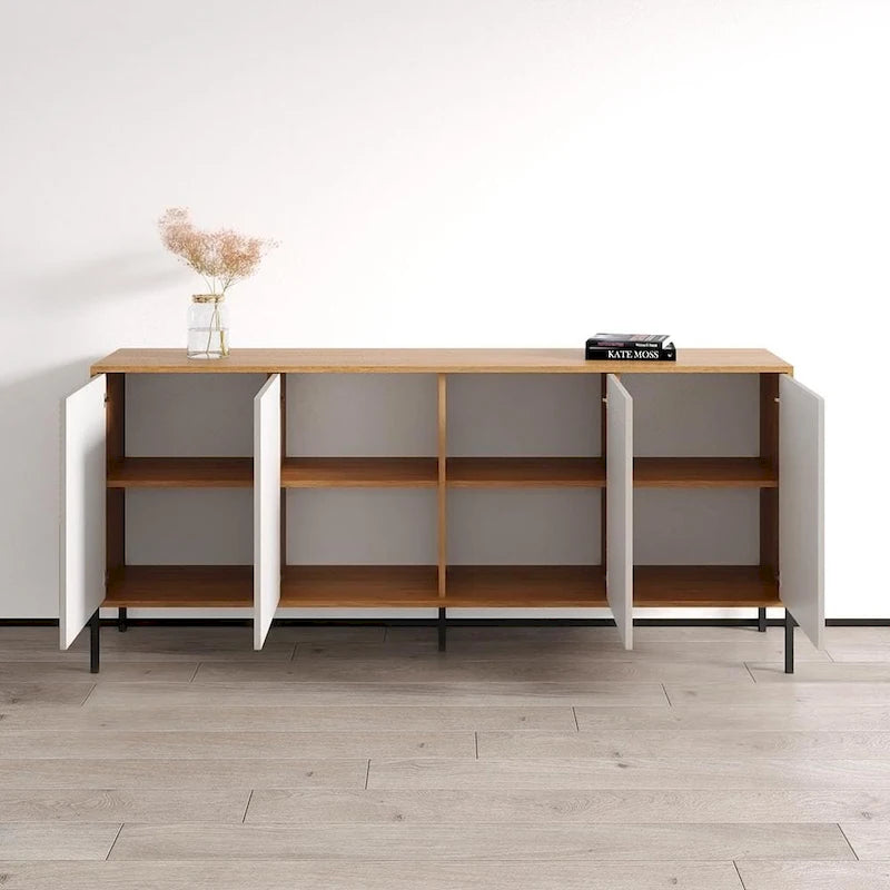 Buffet/Bahut mat – Teck/Cachemire, Cachemire et noir – 3 portes
