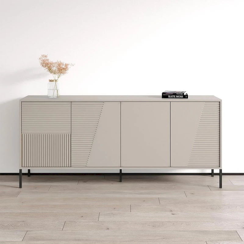 Buffet/Bahut mat – Teck/Cachemire, Cachemire et noir – 3 portes