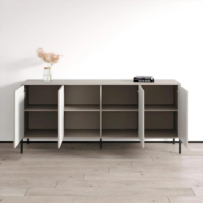 Buffet/Bahut mat – Teck/Cachemire, Cachemire et noir – 3 portes