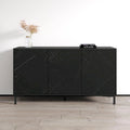 Buffet noir et blanc mat — Meuble de rangement moderne à 2 portes