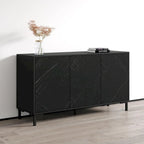 Buffet noir et blanc mat — Meuble de rangement moderne à 2 portes