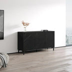 Buffet noir et blanc mat — Meuble de rangement moderne à 2 portes