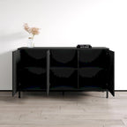 Buffet noir et blanc mat — Meuble de rangement moderne à 2 portes