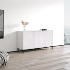 Buffet noir et blanc mat — Meuble de rangement moderne à 2 portes