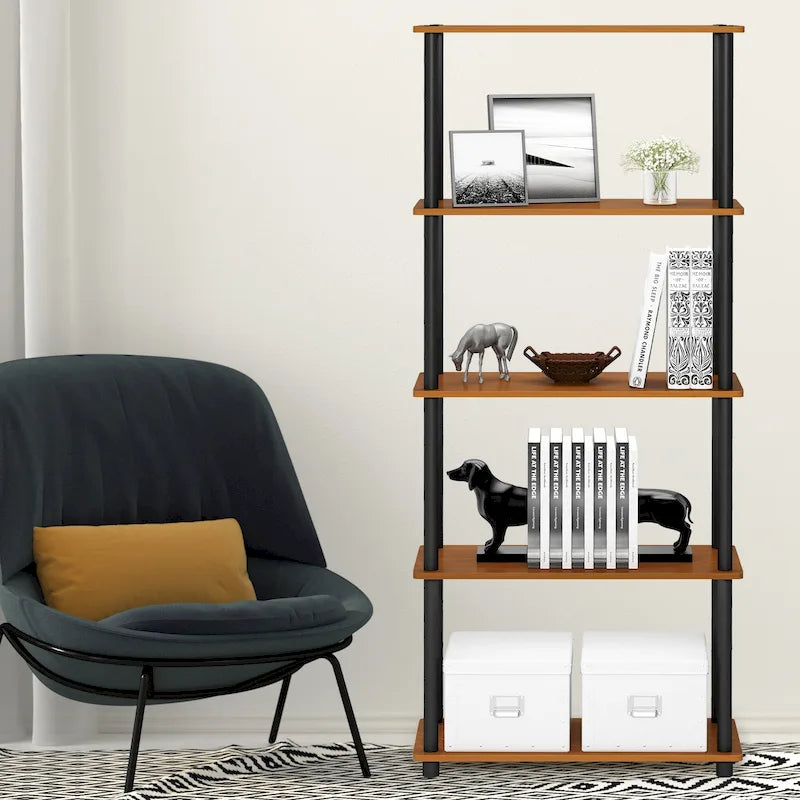 Étagère à livres autoportante à 5 niveaux, multicolore, simple