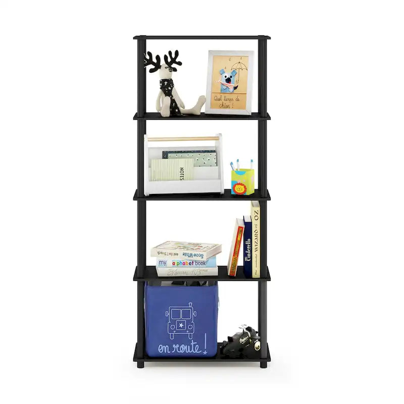 Étagère à livres autoportante à 5 niveaux, multicolore, simple