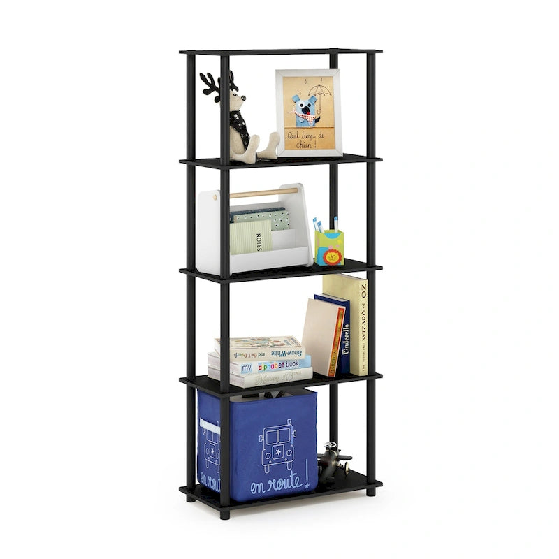 Étagère à livres autoportante à 5 niveaux, multicolore, simple