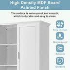 Armoire de rangement haute blanche – 2 portes et 2 tiroirs, pour 1 personne