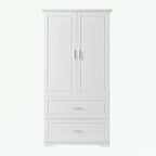 Armoire de rangement haute blanche – 2 portes et 2 tiroirs, pour 1 personne