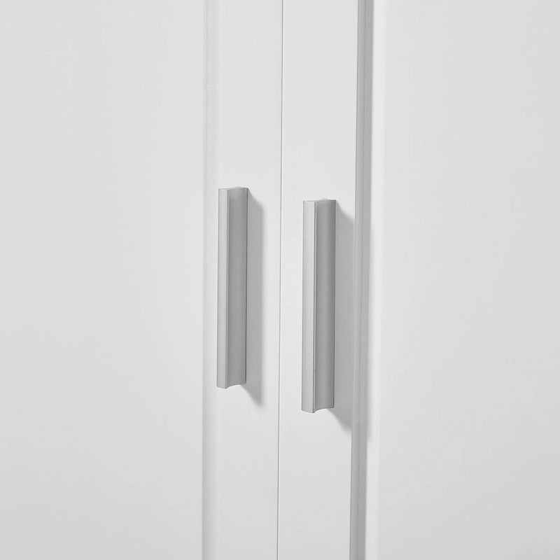 Armoire de rangement haute blanche – 2 portes et 2 tiroirs, pour 1 personne