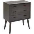 Commode noire à 3 tiroirs – Style mid-century, simple