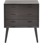 Commode noire à 3 tiroirs – Style mid-century, simple