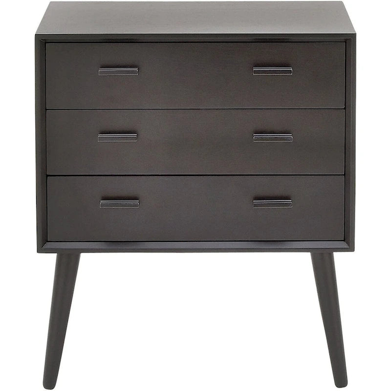 Commode noire à 3 tiroirs – Style mid-century, simple