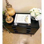 Commode noire à 3 tiroirs – Style mid-century, simple