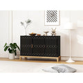 Buffet vaisselier antique noir à 3 portes avec étagère réglable