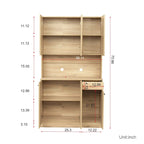 Armoire haute noire/noyer/blanche/chêne, 6 portes 1 tiroir, simple