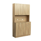 Armoire haute noire/noyer/blanche/chêne, 6 portes 1 tiroir, simple