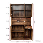 Armoire haute noire/noyer/blanche/chêne, 6 portes 1 tiroir, simple