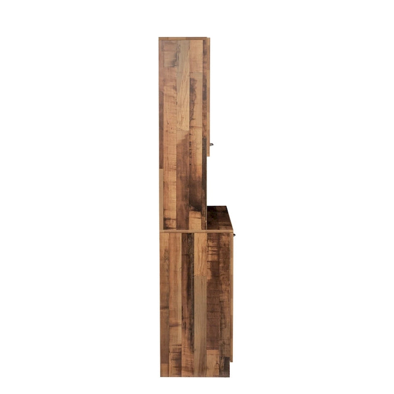 Armoire haute noire/noyer/blanche/chêne, 6 portes 1 tiroir, simple
